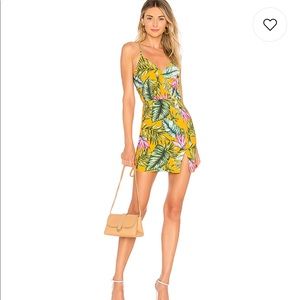 Yellow floral mini dress revolve